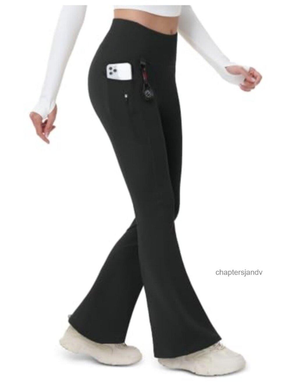 Fleece Lined Flare Leggings Water Resistant Winter Pants